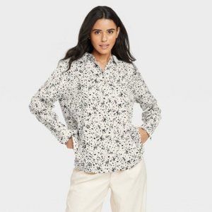 NWOT - Women's Long Sleeve Collard Button-Down From - A New Day